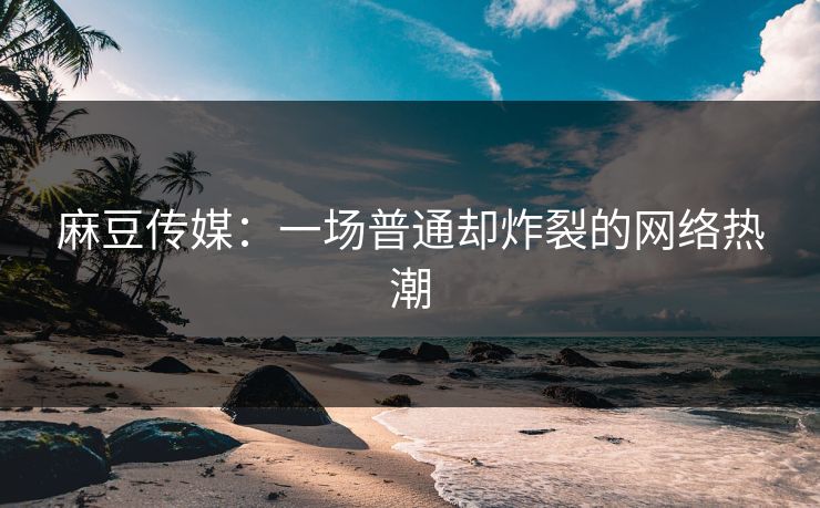 麻豆传媒：一场普通却炸裂的网络热潮