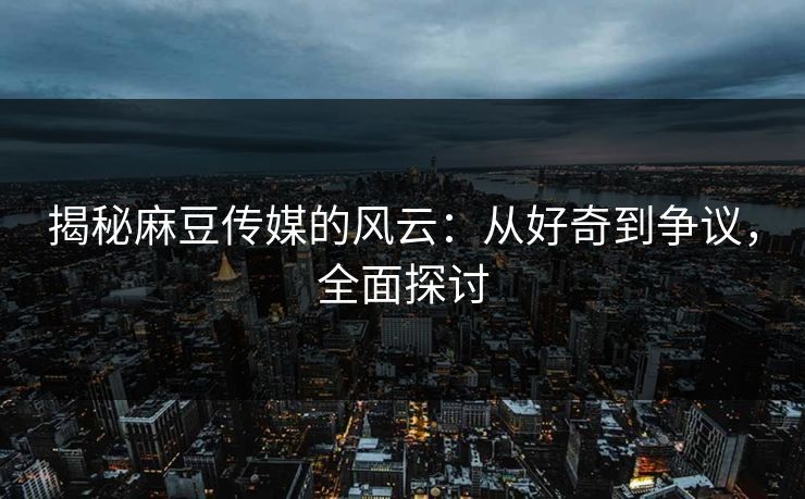 揭秘麻豆传媒的风云：从好奇到争议，全面探讨